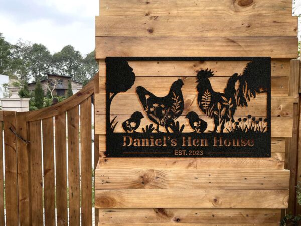 Chicken Coop Sign Personalized Farm Metal Sign Chicken House Signs 2