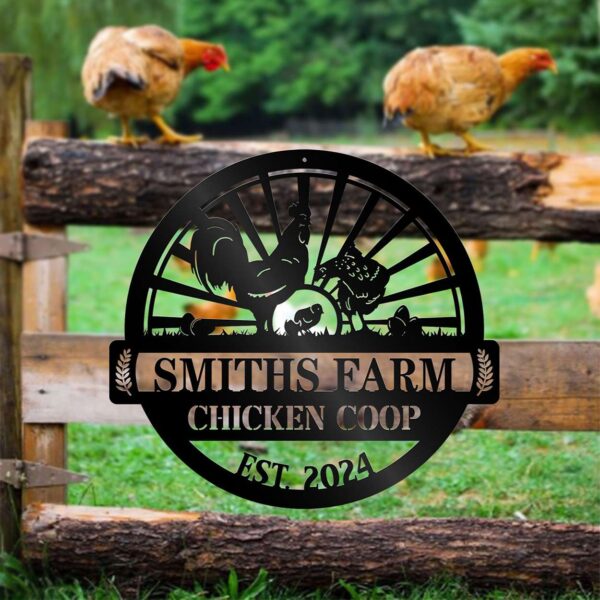 Custom Chicken Farm Metal Sign Chicken Coop Sign Farmhouse Decor 3