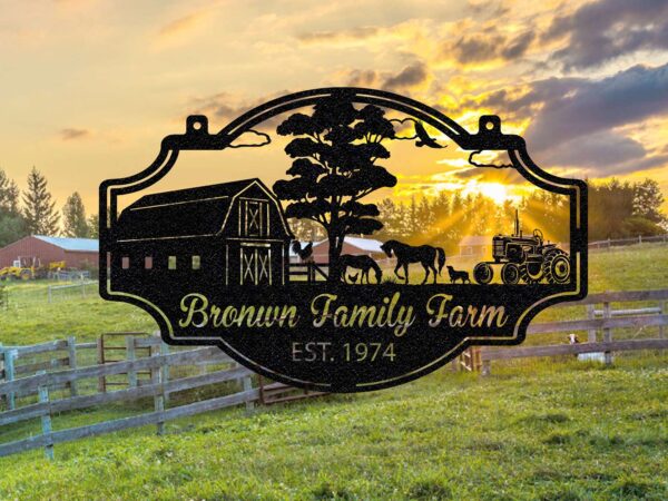 Custom Farmhouse Sign Horse Metal Ranch Sign Outsite Barn Country 1