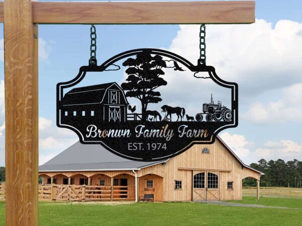 Custom Farmhouse Sign Horse Metal Ranch Sign Outsite Barn Country 2