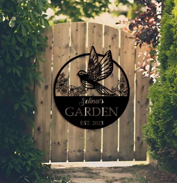 Custom Garden Sign Spring Bird Outdoor Garden Decor (2)