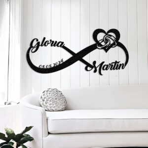 Custom Infinity Metal Sign Anniversary Date Metal Sign Valentines Day Gift 1