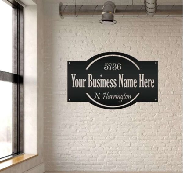 Custom Metal Business Sign With Name and Date Sign for Companies