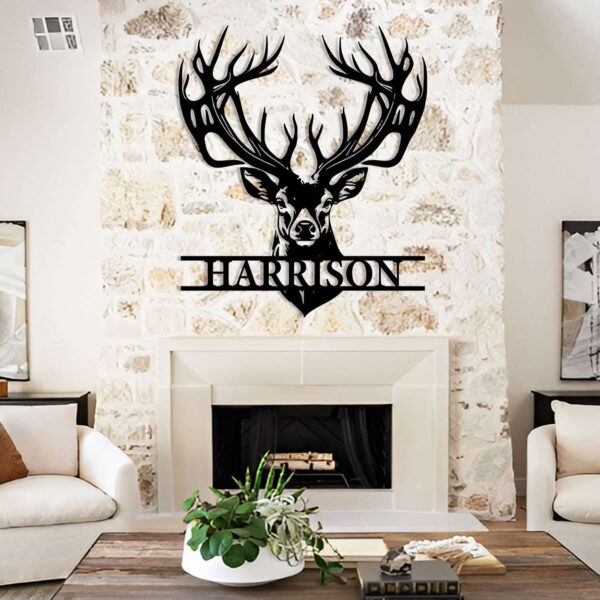 Deer Head Metal Sign Deer Antler Decor Deer Hunter Gift 1