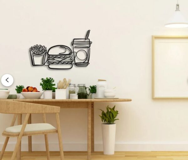 Fast Food Metal Wall Art Hamburger Coffee Restaurant Decor