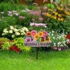 Floral Grandmas Garden Sign Metal Garden Signs with Stake 2