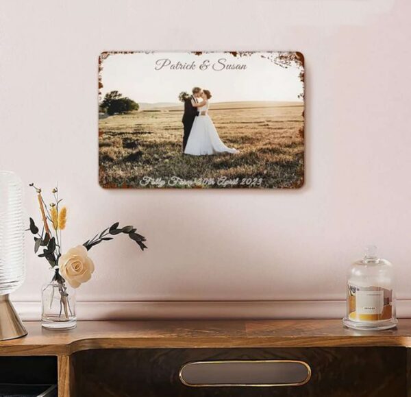 Personalised Photo Metal Sign Rusty Metal Sign with Rust