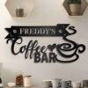 Personalized Coffee Bar Sign With Name Metal Coffee Wall Decor