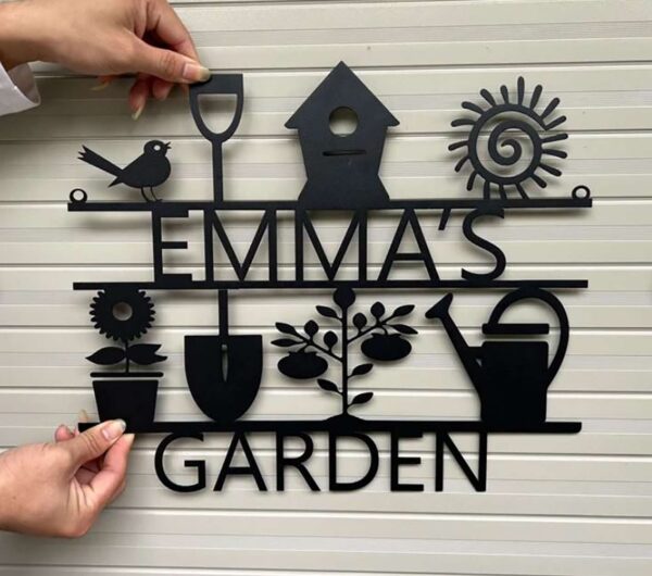 Personalized Garden Sign With Name Metal Sign Garden's Decor