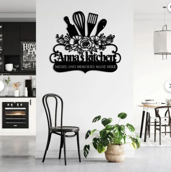 Personalized Kitchen Metal Sign Metal Wall Art Decor for Pantry Restaurant