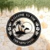 Personalized Tropical Patio Metal Sign Welcome to Oasis Pool Sign 3