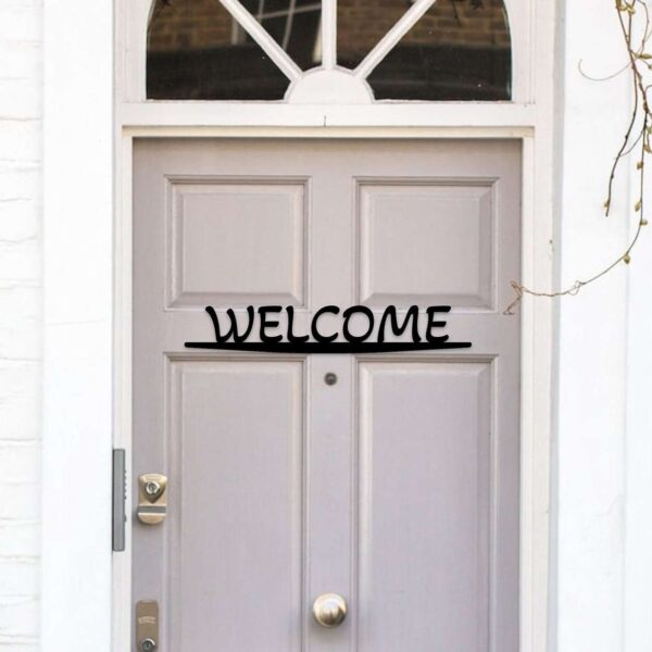 Vintage Style Welcome Metal Sign Custom Front Door Decor 1