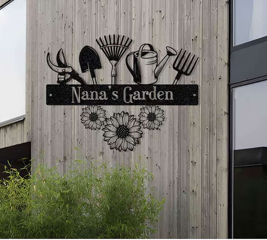 Custom Garden Sign With Name Metal Yard Art